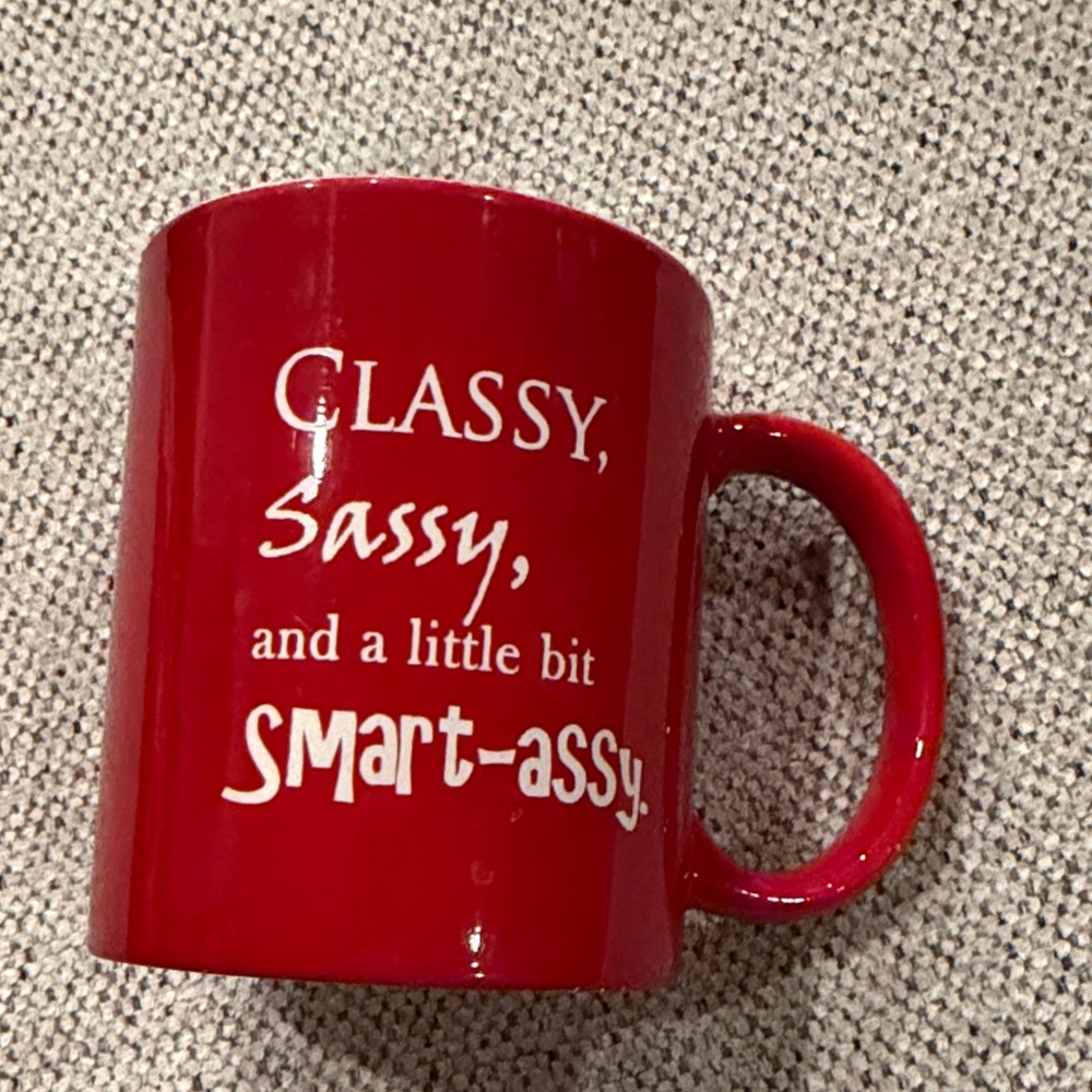 Red Ceramic Mug with Sassy Quote